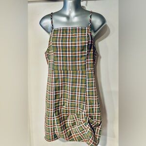 Urban Outfitters Plaid Spaghetti Strap Dress Size L